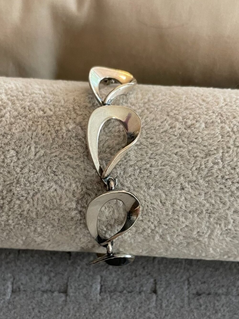 Vintage Sterling Silver Bracelet 925 Denmark Mid Century 10 grams 7.25" Modern - Picture 2 of 11